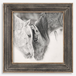 Custom Black and White Horses Framed Print