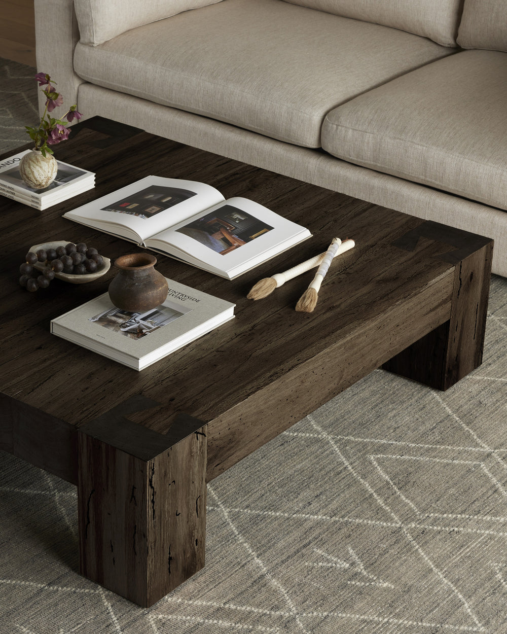 Abaso Coffee Table In Ebony Rustic
