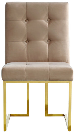 Benny Dining Chair In Beige Velvet