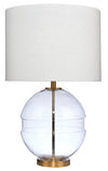 Satellite Glass Table Lamp, Antique Brass