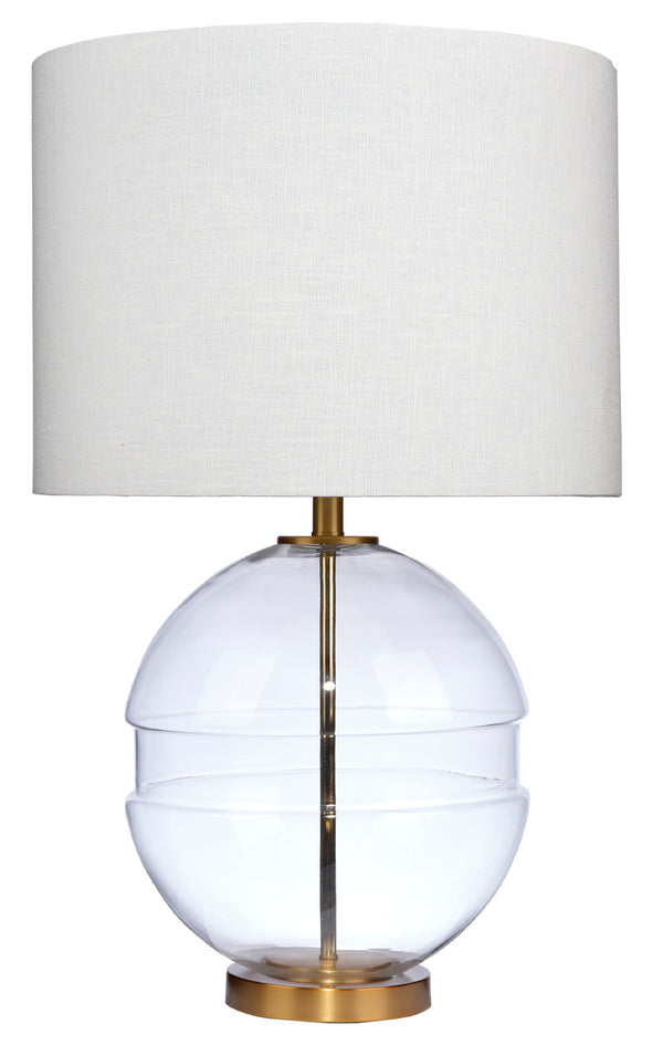 Satellite Glass Table Lamp, Antique Brass