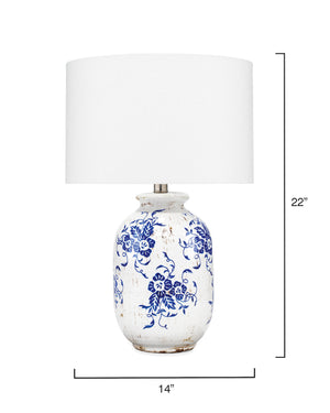 Ruth Ceramic Table Lamp, Blue