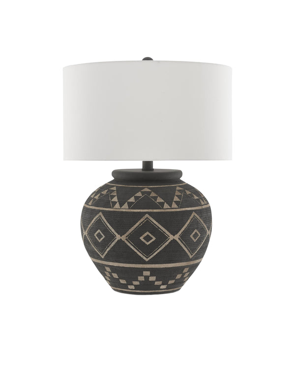 Tattoo Table Lamp In Brewed Latte & Molé Black