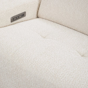 Darrow Upholstered Power Recliner Sofa with USB Ports - Ivory