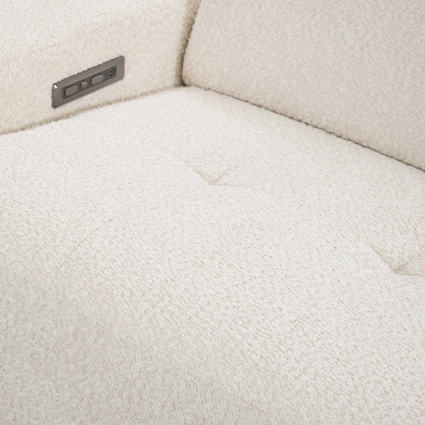 Darrow Upholstered Power Recliner Sofa with USB Ports - Ivory