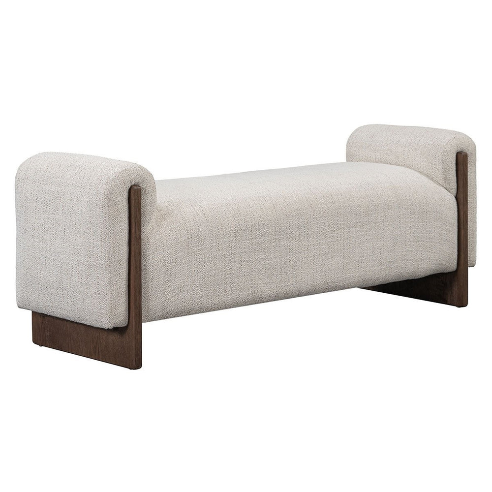 Sierra Upholstered Bench in Ash Wood - Bronzed Cocoa or Sand