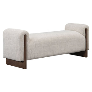 Sierra Upholstered Bench in Ash Wood - Bronzed Cocoa or Sand