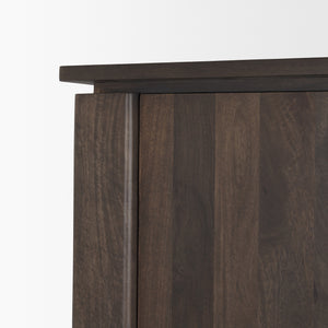 Wallen Solid Dark Brown Wood Curio Cabinet