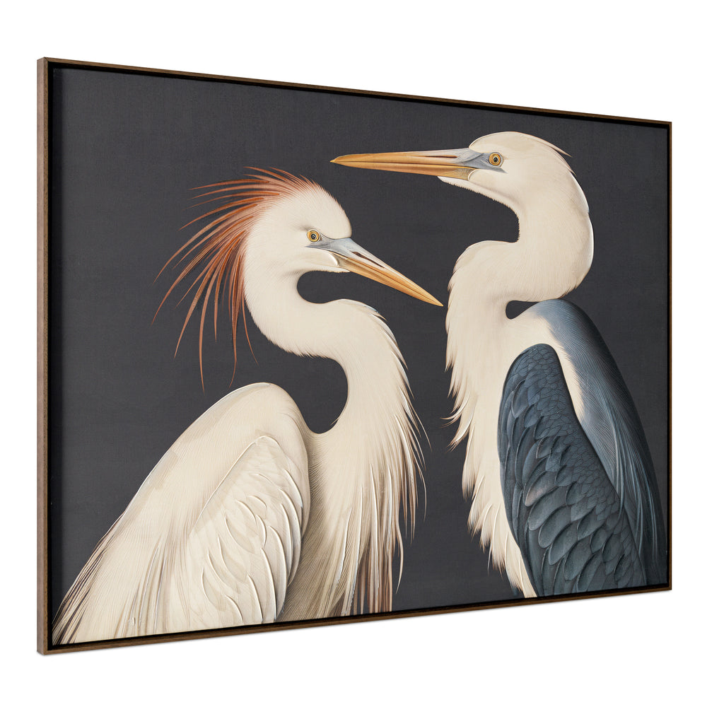 Two Cranes Art Deco Framed Painting