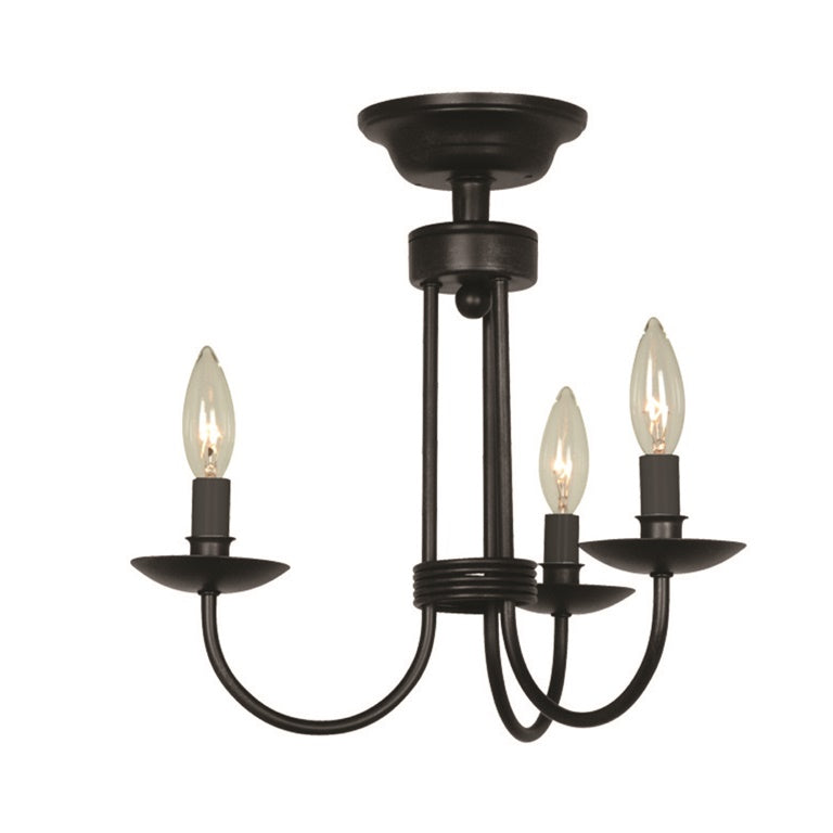 Wrought Iron AC1783EB Flush Mount in Black