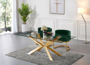 Donna Dining Chair In Green Velvet