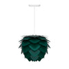 Aluvia Mini Hardwired Pendant in Forest with White Cord