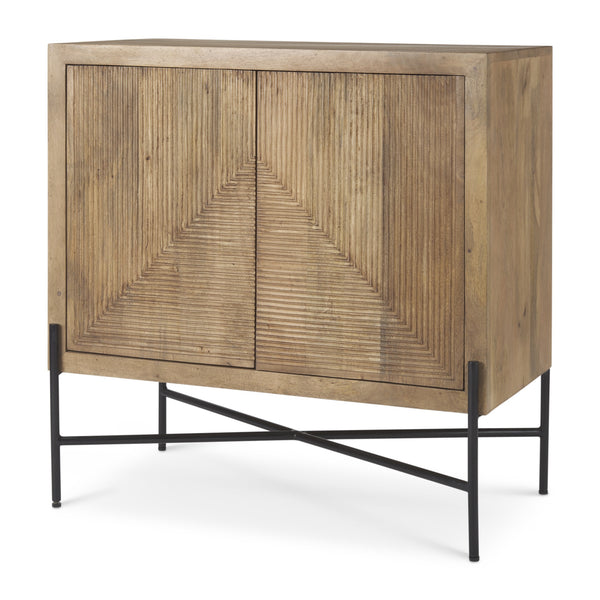 Cairo 36.0L x 19.5W x 36.0H 2 Door Wood and Metal Cabinet