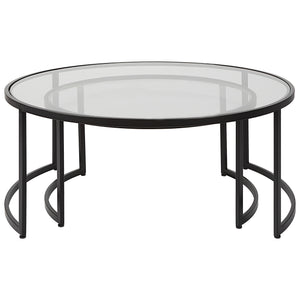 Rhea Black Nesting Coffee Tables S/2