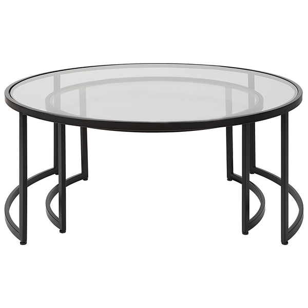 Rhea Black Nesting Coffee Tables S/2