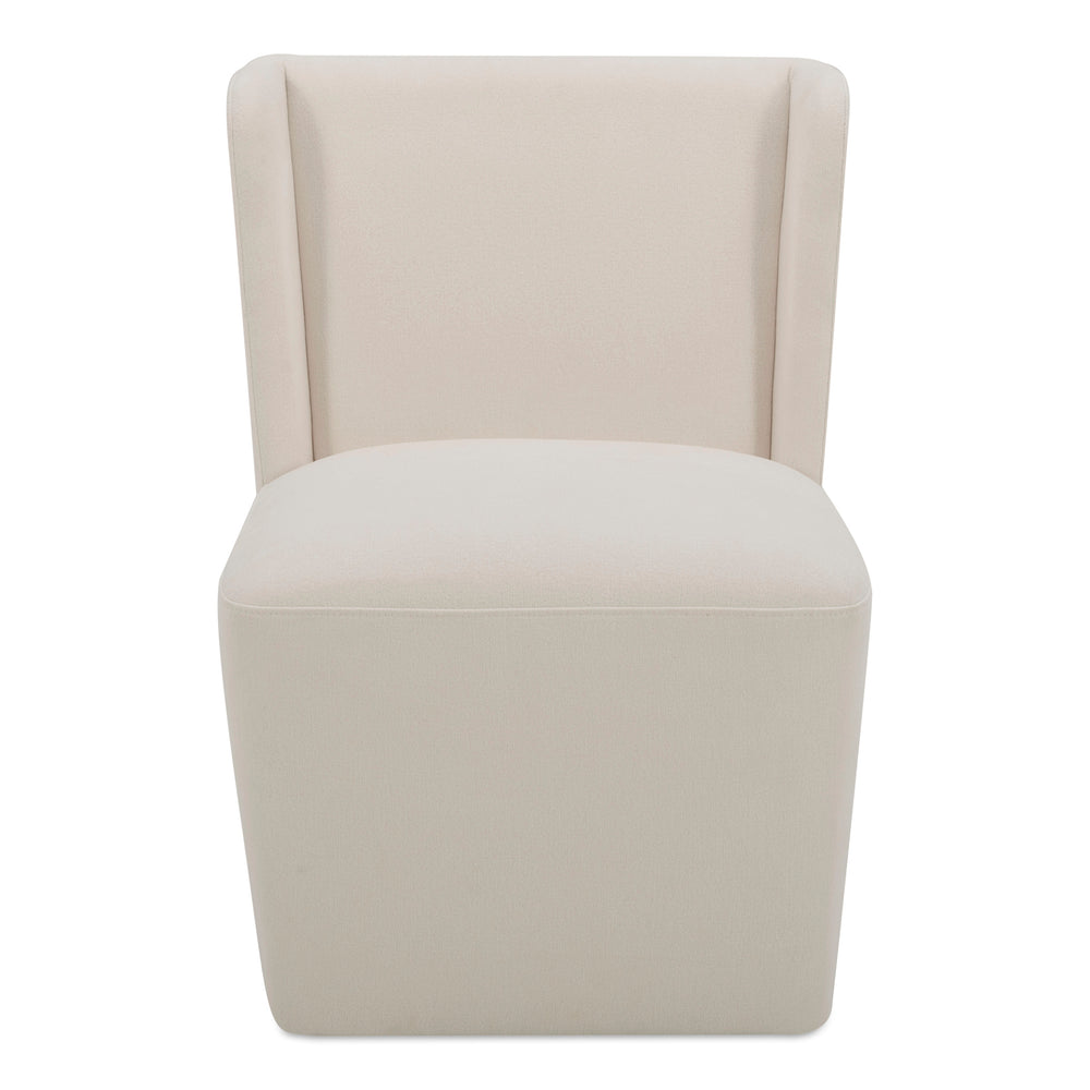 Moe's Cormac Rolling Dining Chair in Cream