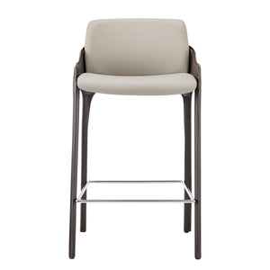 Stella Faux Leather Counter Stool, Taupe/Dark Brown
