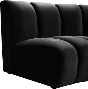 Lynda 4pc. Modular Sectional In Black Velvet