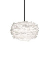 Eos Mini Plug-In Pendant in White with Black Cord