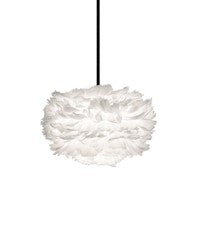 Eos Mini Plug-In Pendant in White with Black Cord