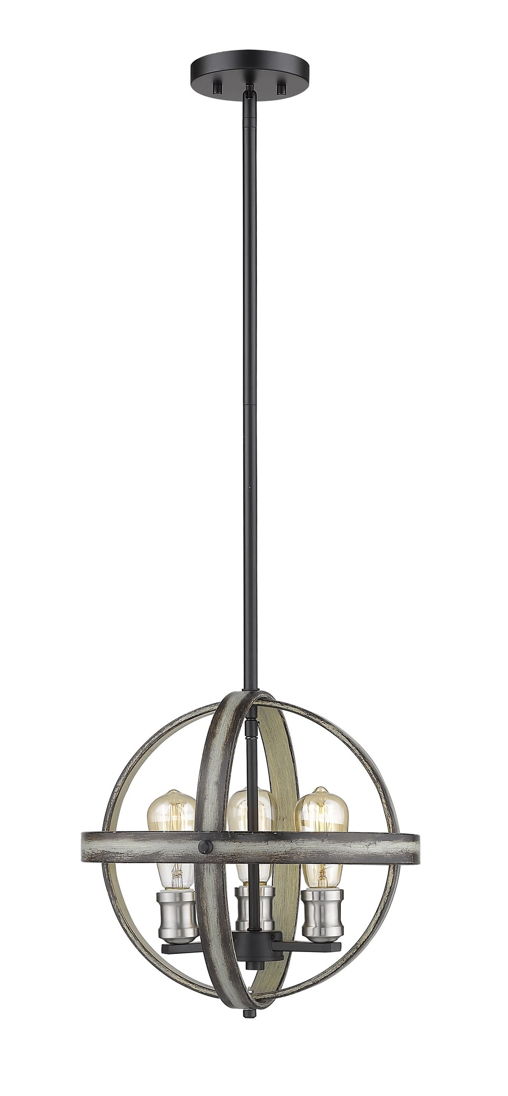 Kirkland 3 Light Pendant in Ashen Barnboard Finish