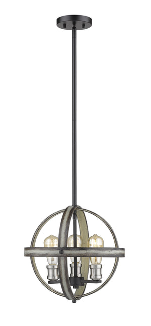 Kirkland 3 Light Pendant in Ashen Barnboard Finish