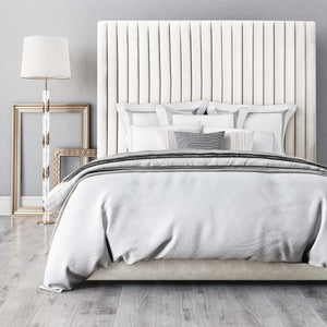 Arabelle White Velvet Bed in Queen