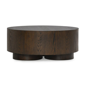 Runa Solid Wood Round Coffee Table - Oak Veneer