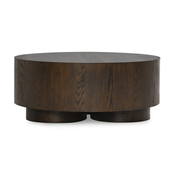 Runa Solid Wood Round Coffee Table - Oak Veneer