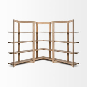 Turnbull I 42L x 16W x 72H Light Brown Wood Four Shelf Shelving Unit
