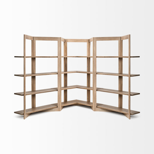 Turnbull I 42L x 16W x 72H Light Brown Wood Four Shelf Shelving Unit