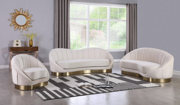 Jesse Chaise In Cream Velvet