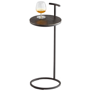 Audrey Side Table in Antique Brass and Black