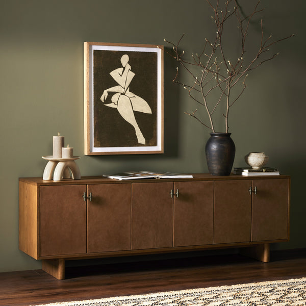 Posada Media Console In Amber Oak