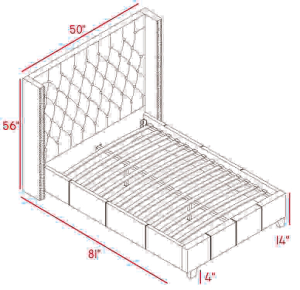 Edgar Twin Bed In Beige Linen