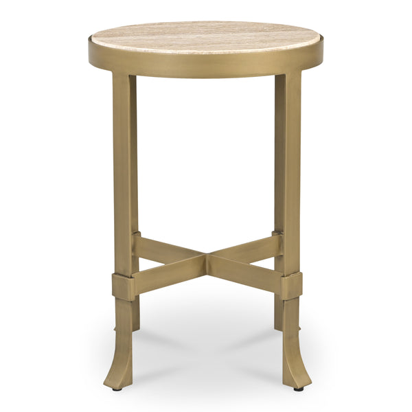 Moe's Holli Side Table Travertine Top