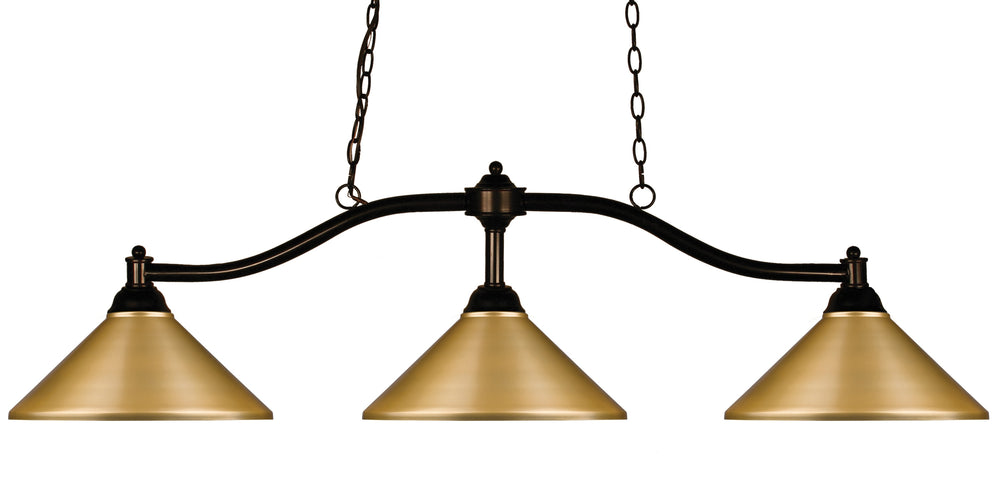 Chance 3 Light Billiard Light in Bronze Finish