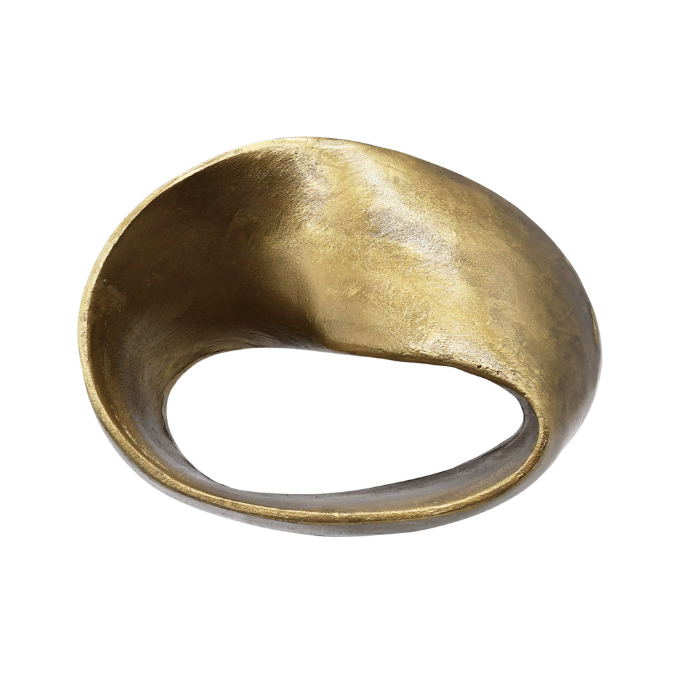 LARGE ABSTRACT METAL SCULPTURE IN TEXTURED BRASS