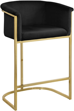 David Stool In Black Velvet