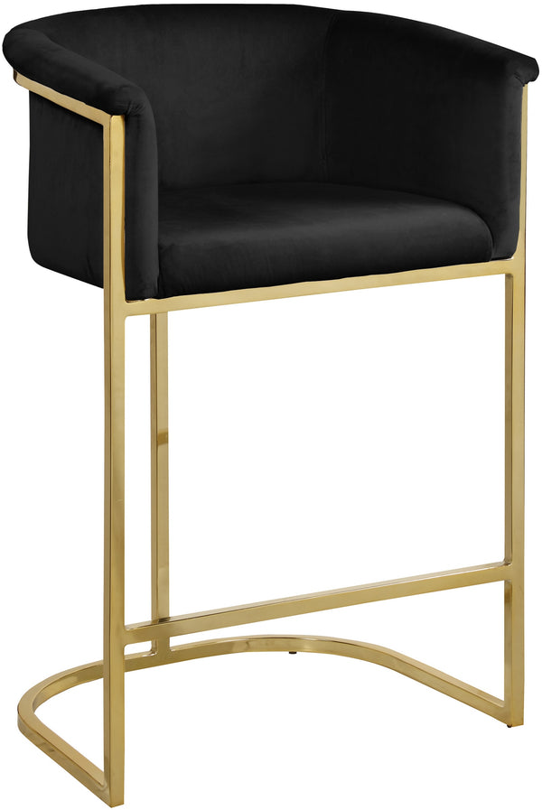 David Stool In Black Velvet