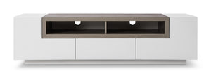 W TV002 White Gloss/Grey Veneer