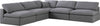 Carmen Cloud Modular Sectional In Grey Linen Fabric