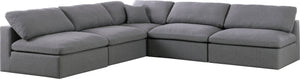 Carmen Cloud Modular Sectional In Grey Linen Fabric