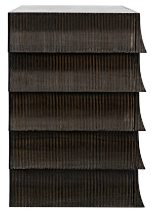 Ava Mahogany Dresser in Hand-Rubbed Black with Light Brown Highlights