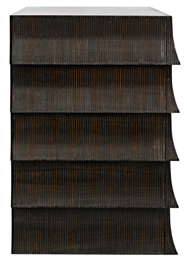 Ava Mahogany Dresser in Hand-Rubbed Black with Light Brown Highlights