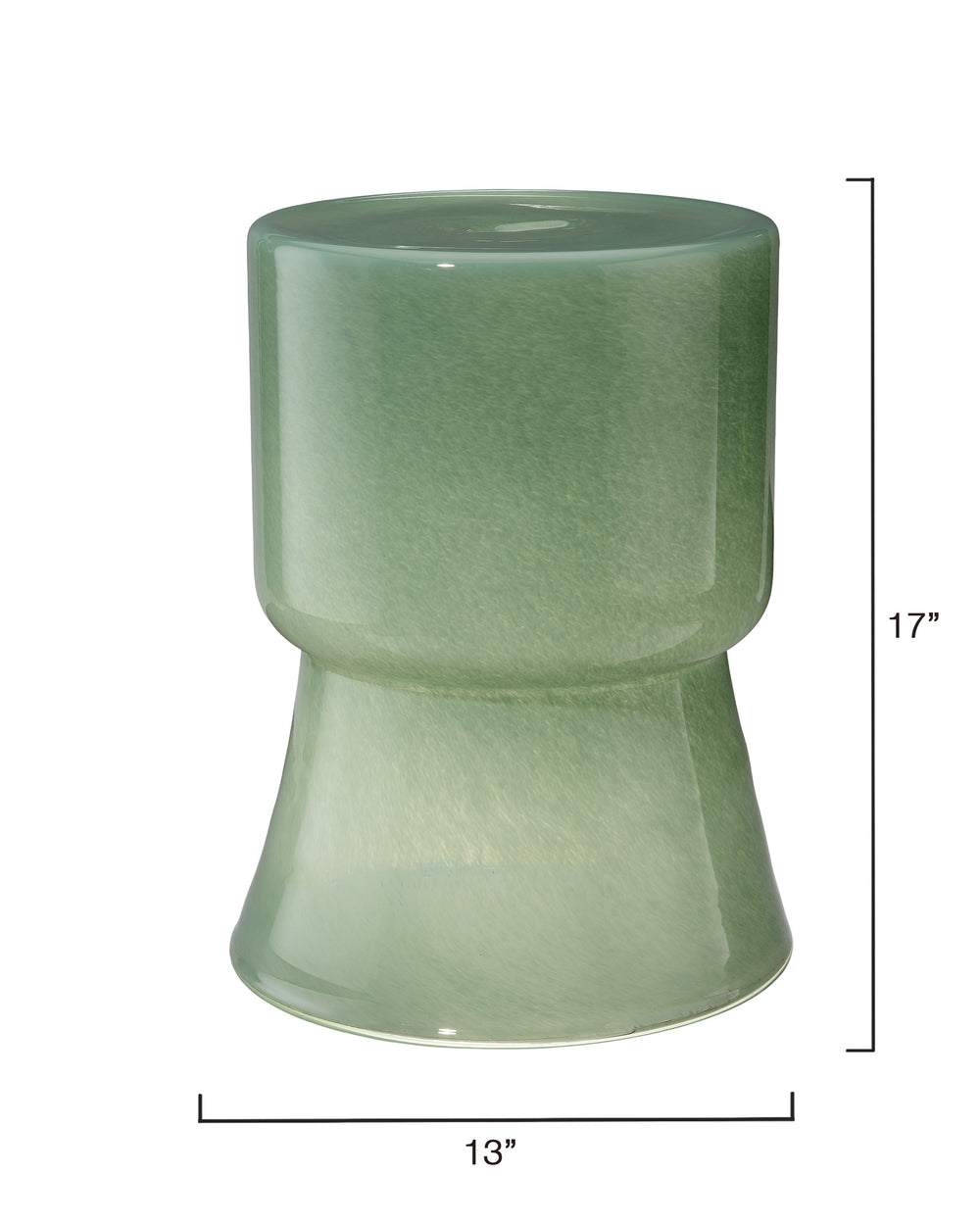 Huntington Garden Glass Stool, Green