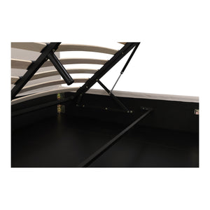 Joan Queen Storage Bed with Hydraulic Lift in Cream