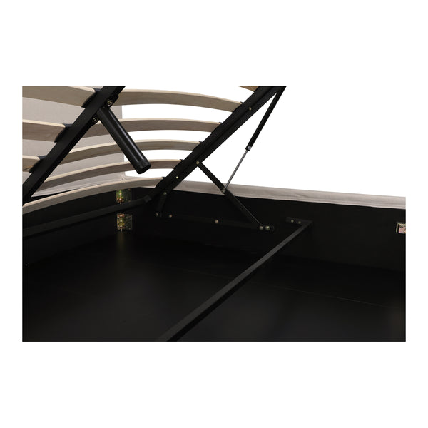 Joan Queen Storage Bed with Hydraulic Lift in Cream