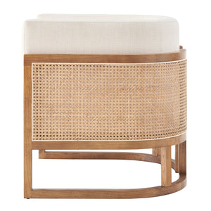 Velma Accent Arm Chair w/ Rattan, Shortbread/Natural