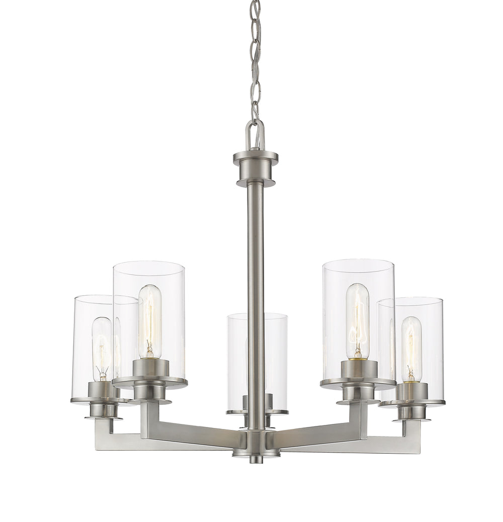Savannah 5 Light Chandelier in Brushed Nickel Finish